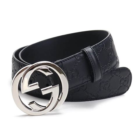 0400093291634 gucci|Men's Black Gucci Signature Leather Belt .